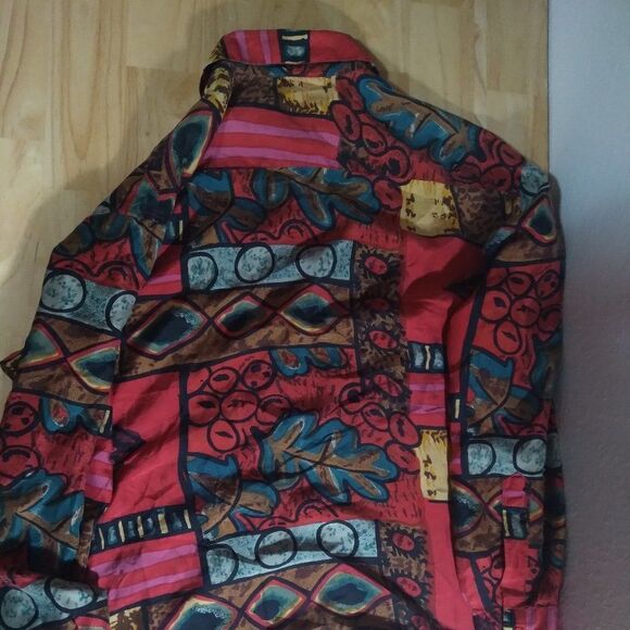 Vintage Stunt Collections Abstract Pattern Silk Shirt - Picture 4 of 7